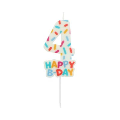 Svíčka dortová Happy B-day číslo 4 Albi