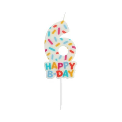 Svíčka dortová Happy B-day číslo 6 Albi