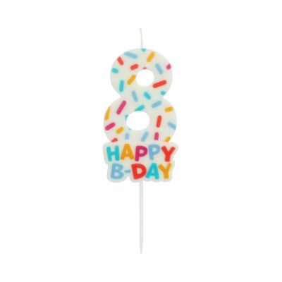 Svíčka dortová Happy B-day číslo 8 Albi