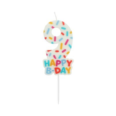 Svíčka dortová Happy B-day číslo 9 Albi