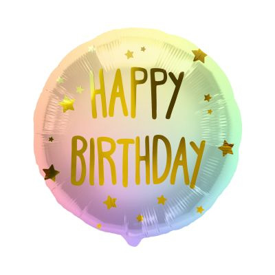 Balónek fóliový Happy Birthday Kolo ombré s hvězdičkami Albi