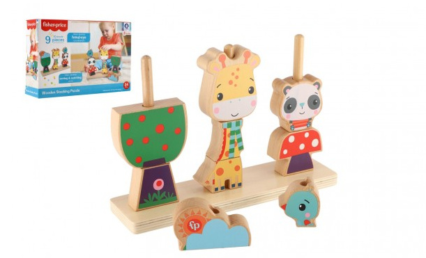 Teddies Puzzle 3D dřevo 9 dílků v krabici 28x19x8cm