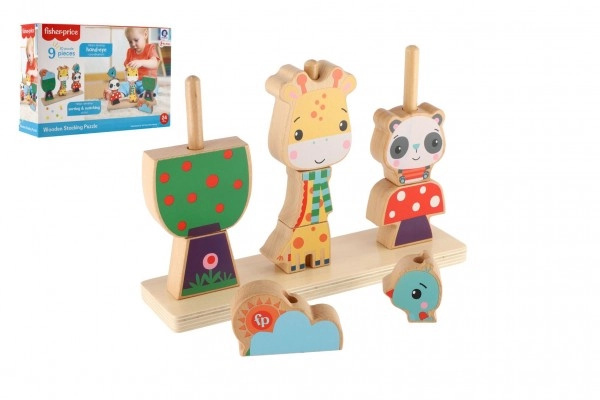 Teddies Puzzle 3D dřevo 9 dílků v krabici 28x19x8cm