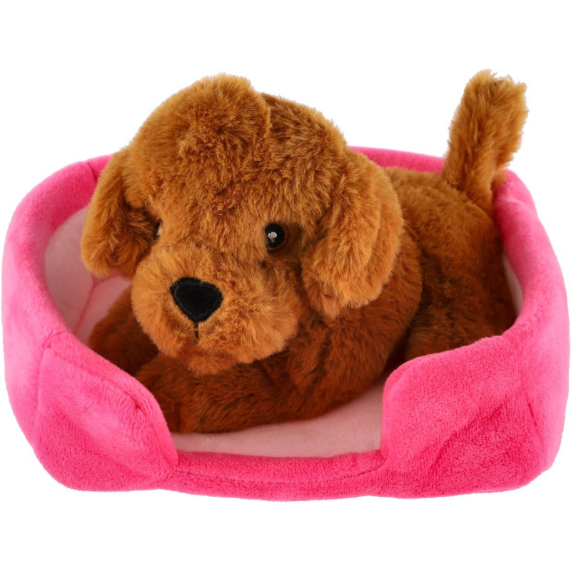 Teddies Zvířátko pejsek v pelíšku 4 barvy 22x24 cm