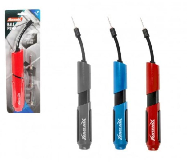 Pumpička na míče 26cm kov/plast s kovovými hroty 3ks 3 barvy  na kartě 10x30,5x3,5cm