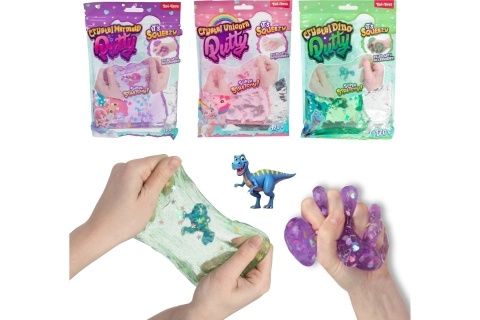 Sliz s třpytkami a figurkou v sáčku