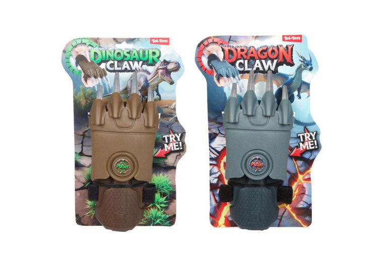Vystřelovací drápy drak/dinosaurus plastové 11 × 29 cm, 2 barvy