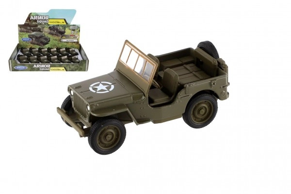 Auto Welly Jeep 1941 Willys MB terénní vojenské plast/kov 10cm volný chod