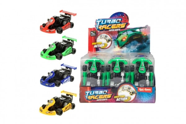 Teddies auto motokára plast 9cm asst 4 barvy 12ks v boxu