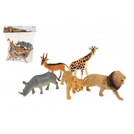 Teddies Zvířata safari plast 11-15 cm 5 ks v sáčku