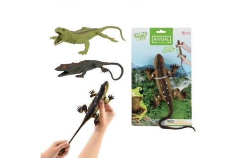 Natahovací gumová ještěrka s kuličkami uvnitř