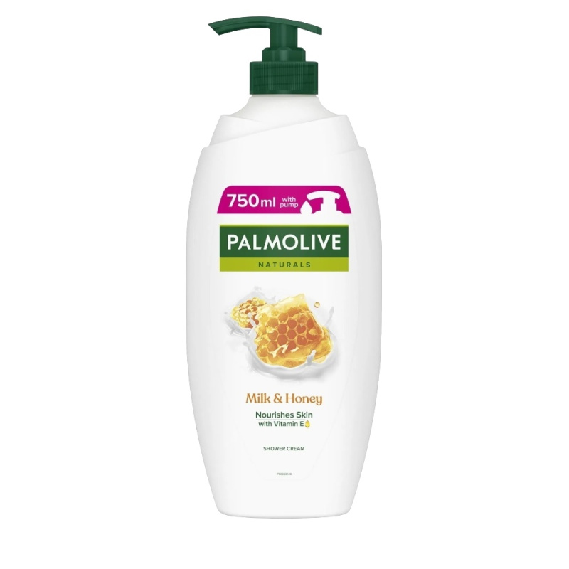 Palmolive Naturals Milk & Honey sprchový a koupelový krémový gel s mlékem a medem s pumpičkou 750 ml