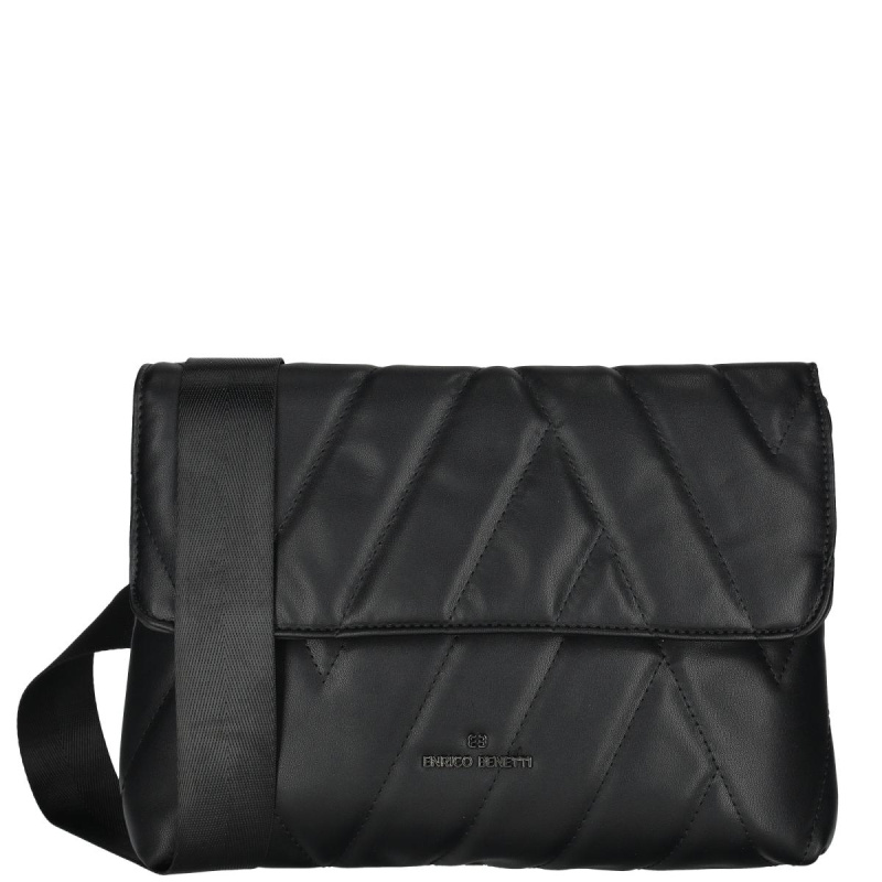 Enrico Benetti taška přes rameno s klopou Evie - černá 58002