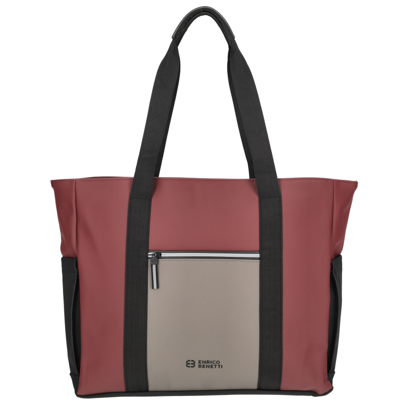 Vodoodpudivá shopper taška Enrico Benetti Bergen - vínově-taupe - 26L
