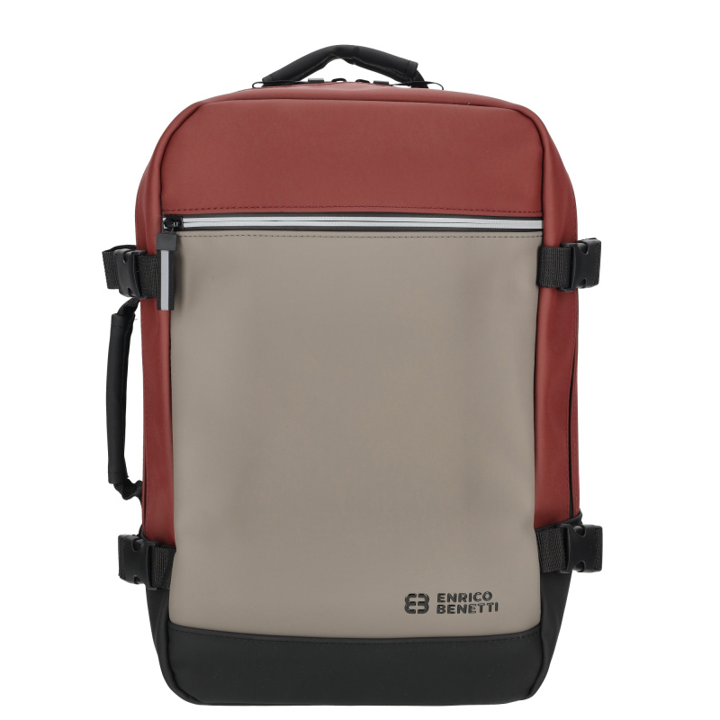 Vodoodpudivý kabinový batoh Enrico Benetti Bergen - vínově-taupe - 25x20x40 cm