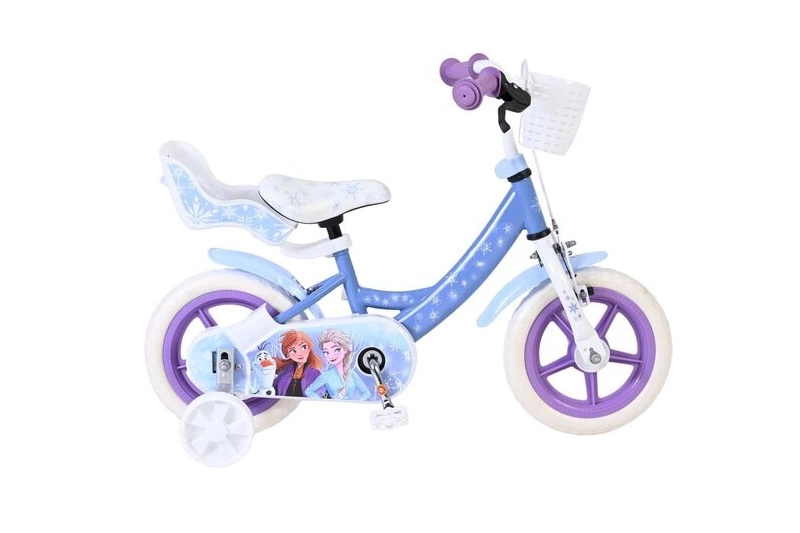 Dětské kolo Disney Frozen 12" s balančními kolečky a košíkem