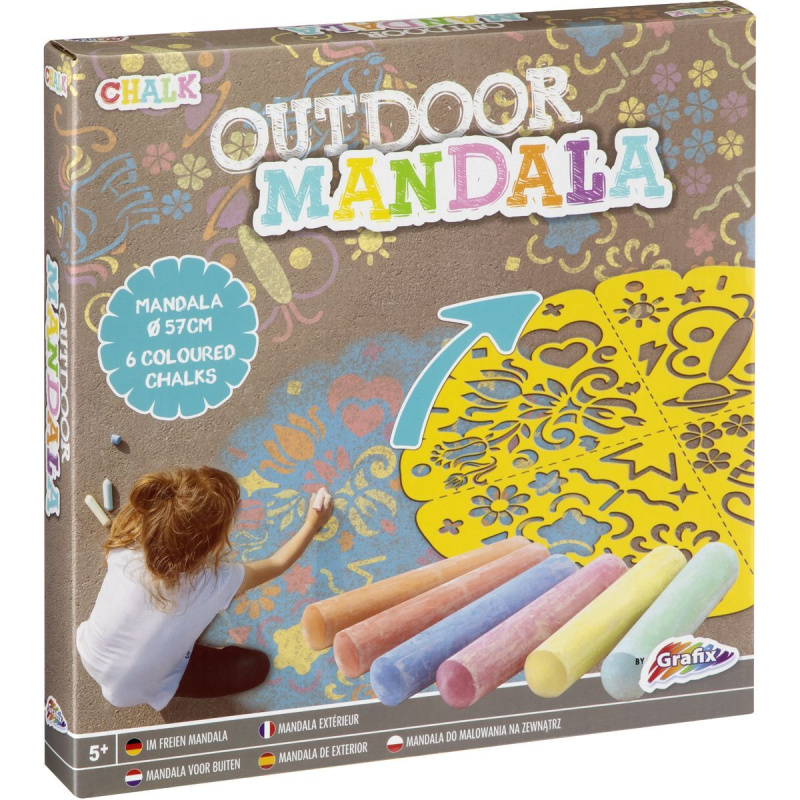 MAC TOYS Mandala šablona+6 kříd