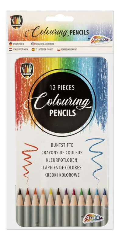 GRAFIX Pastelky v plechové krabičce 158532 12 ks