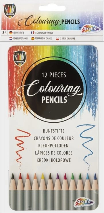 GRAFIX Pastelky v plechové krabičce 158532 12 ks
