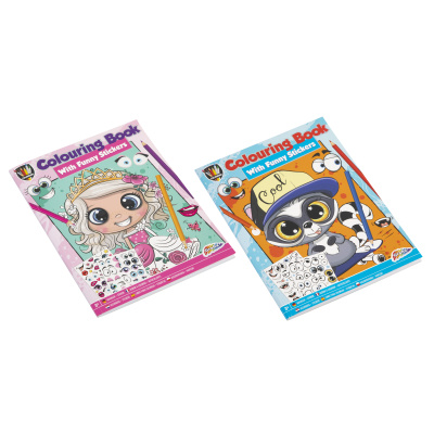 Omalovánky se samolepkami růžové