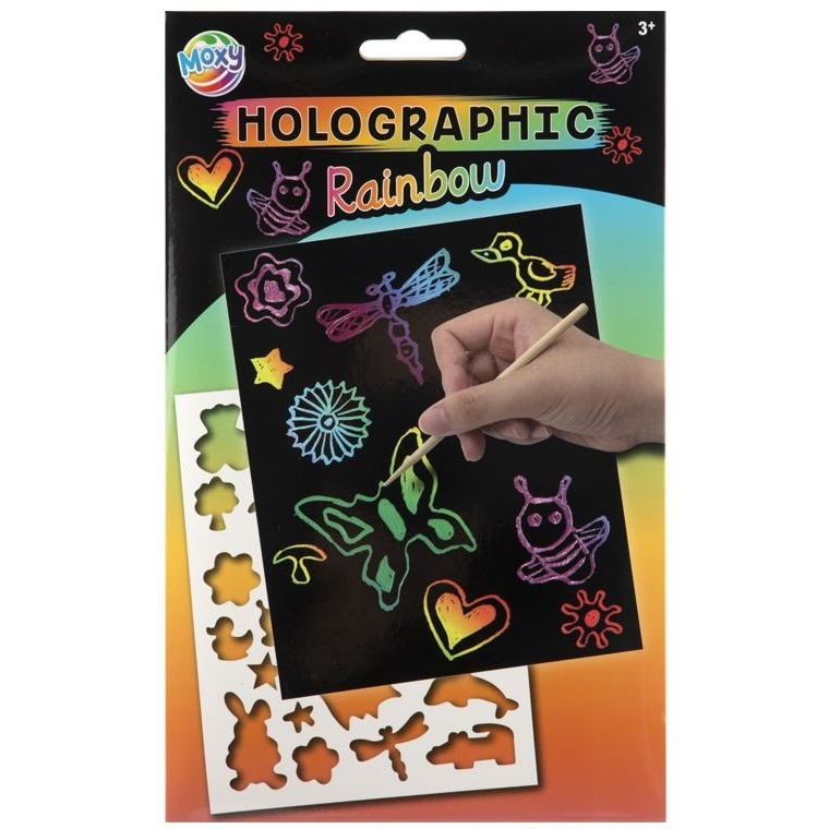 Vyškrábavací obrázek holografický duha - Motýl