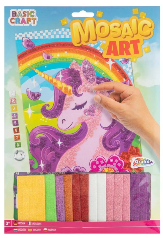 Mozaika A4 podle čísel - Jednorožec