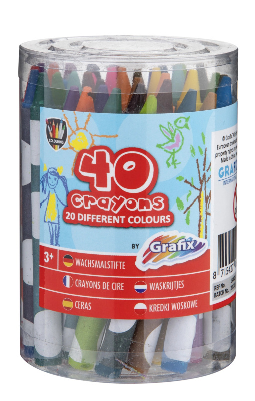 Grafix Voskovky barevné v kyblíku sada 40ks