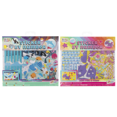 Grafix Obrázek se sadou nálepek lepení podle čísel