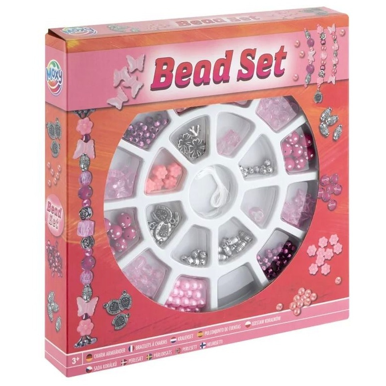 Plastové korálky navlékací v kulaté paletě