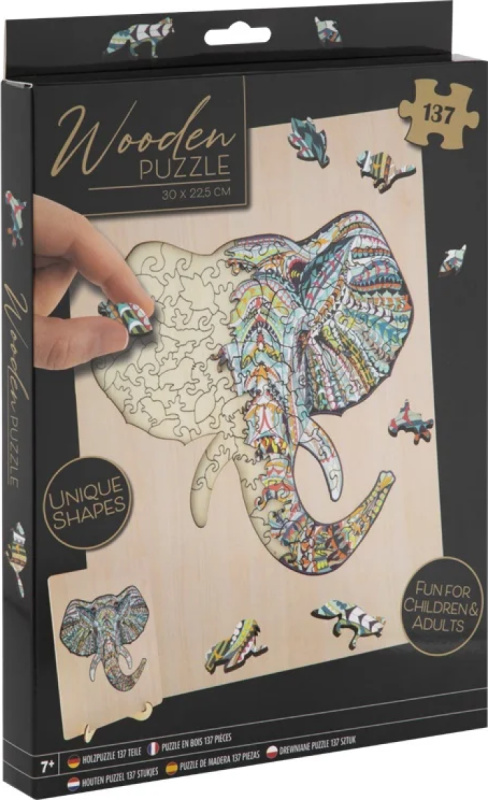 Dřevěné puzzle Slon 137ks