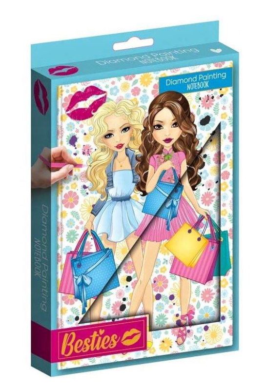 Zápisník s diamantovým malování a5 besties modrý