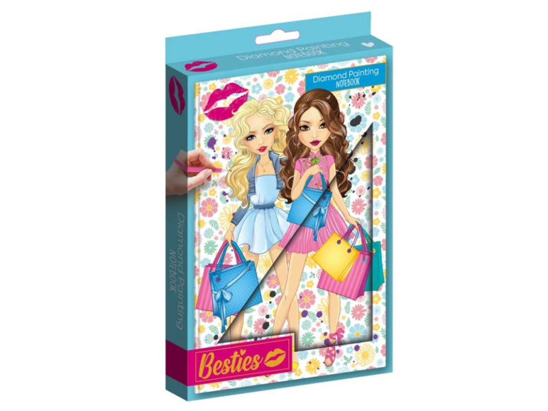 Zápisník s diamantovým malování a5 besties modrý