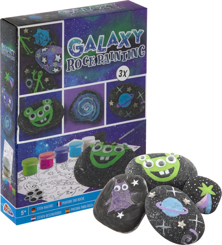 Malování na kamínky galaxy