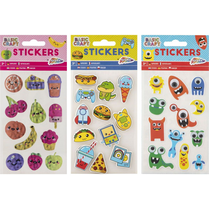 Samolepky 12 ks holografické/ 3D/ s pohyblivými očíčky