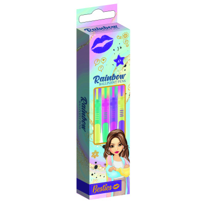 Prospisovací pera Besties duhová 4 ks