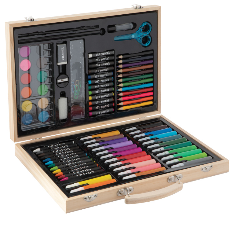 Alltoys Malířský kufřík dřevěný 86 ks