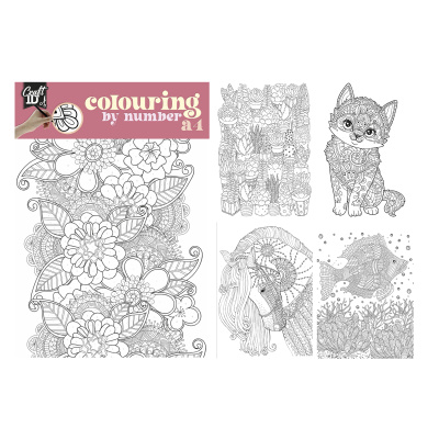 Malování podle čísel Colour by number A4 duo pastelky