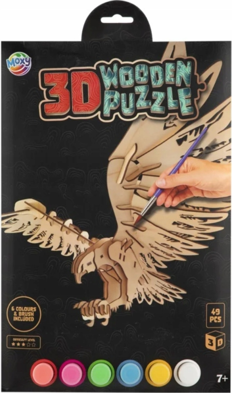 MOXY Dřevěné 3D vybarvovací puzzle Orel
