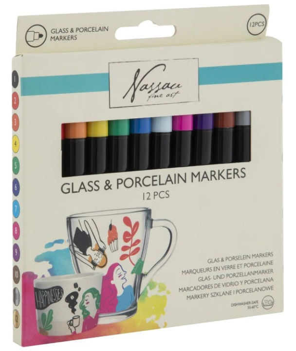 Fixy na porcelán, sklo - 12ks