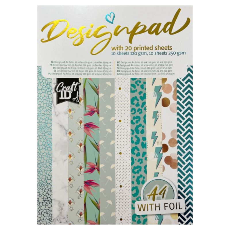 Sada jednostranných papírů Zelené vzory (120-250g/m2,20 listů) A4