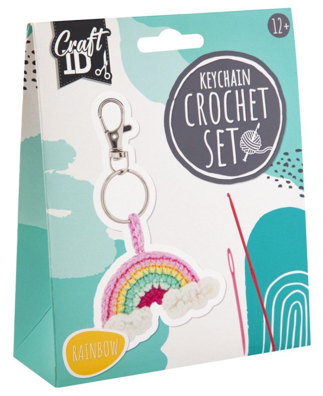 Háčkovaný přívěsek na klíče Duha CRAFT ID