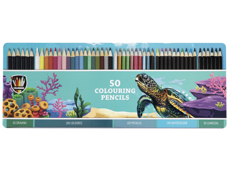 Pastelky v kovové krabičce 50 ks
