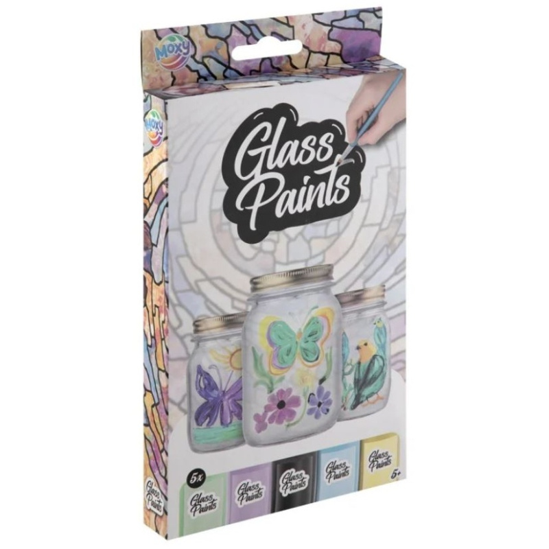 Barvy na sklo se štětcem 5×20 ml