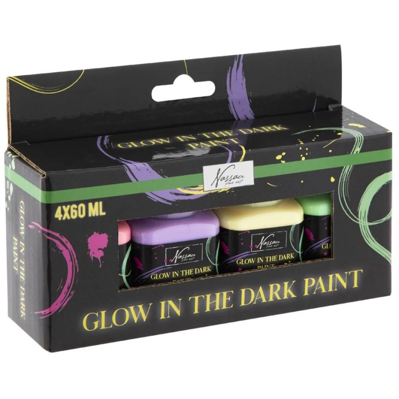 Akrylové barvy svítí ve tmě sada (4x60ml)