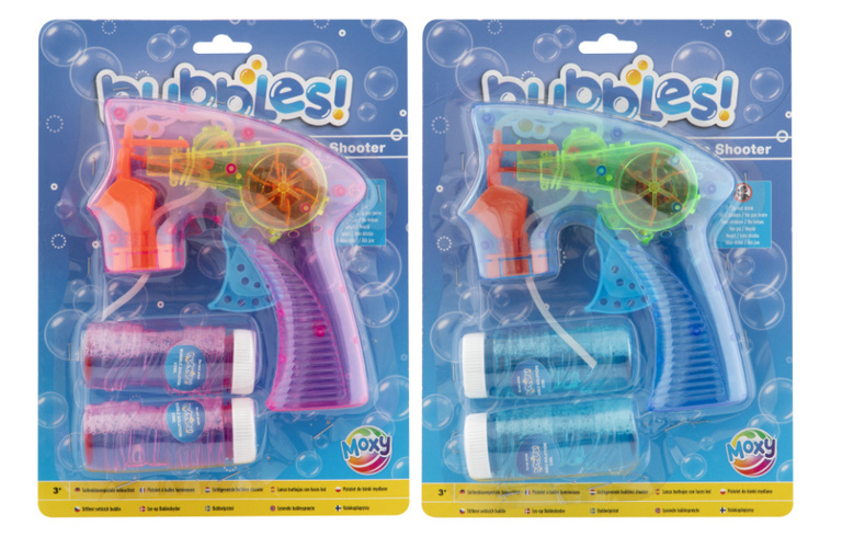 Bulifuková pistole svítící + 2 bublifuky 50 ml