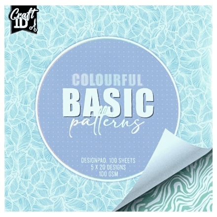 Sada jednostranných papírů Basic Patterus (110g/m2,100 listů) 10×10cm