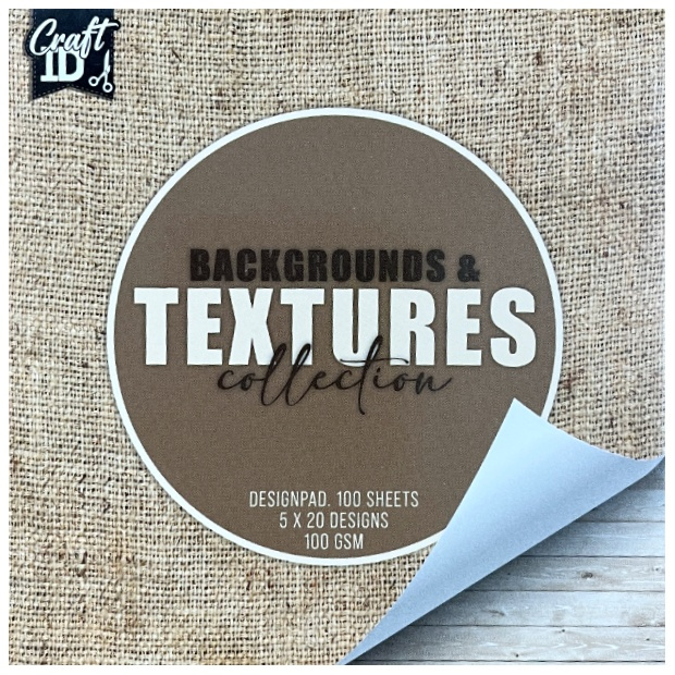 Sada jednostranných papírů Backgrounds & Textures (110g/m2,100 listů) 10×10cm