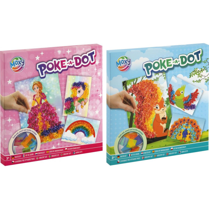 Grafix Tvořivá sada Poke-a-dot veverka papoušek páv