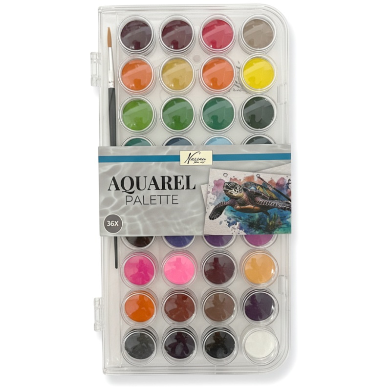 Akvarelové barvy sada zářivá (36ks) + štětec
