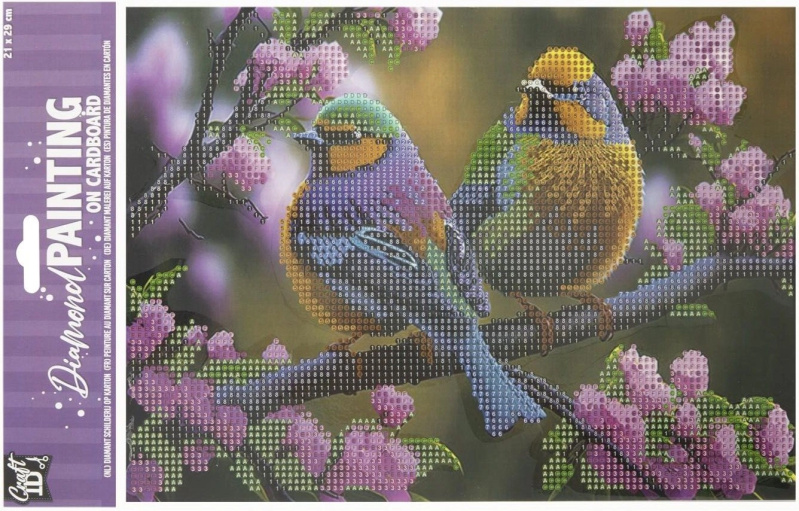 Diamantové malování na desce Ptáčci 29 × 21 cm